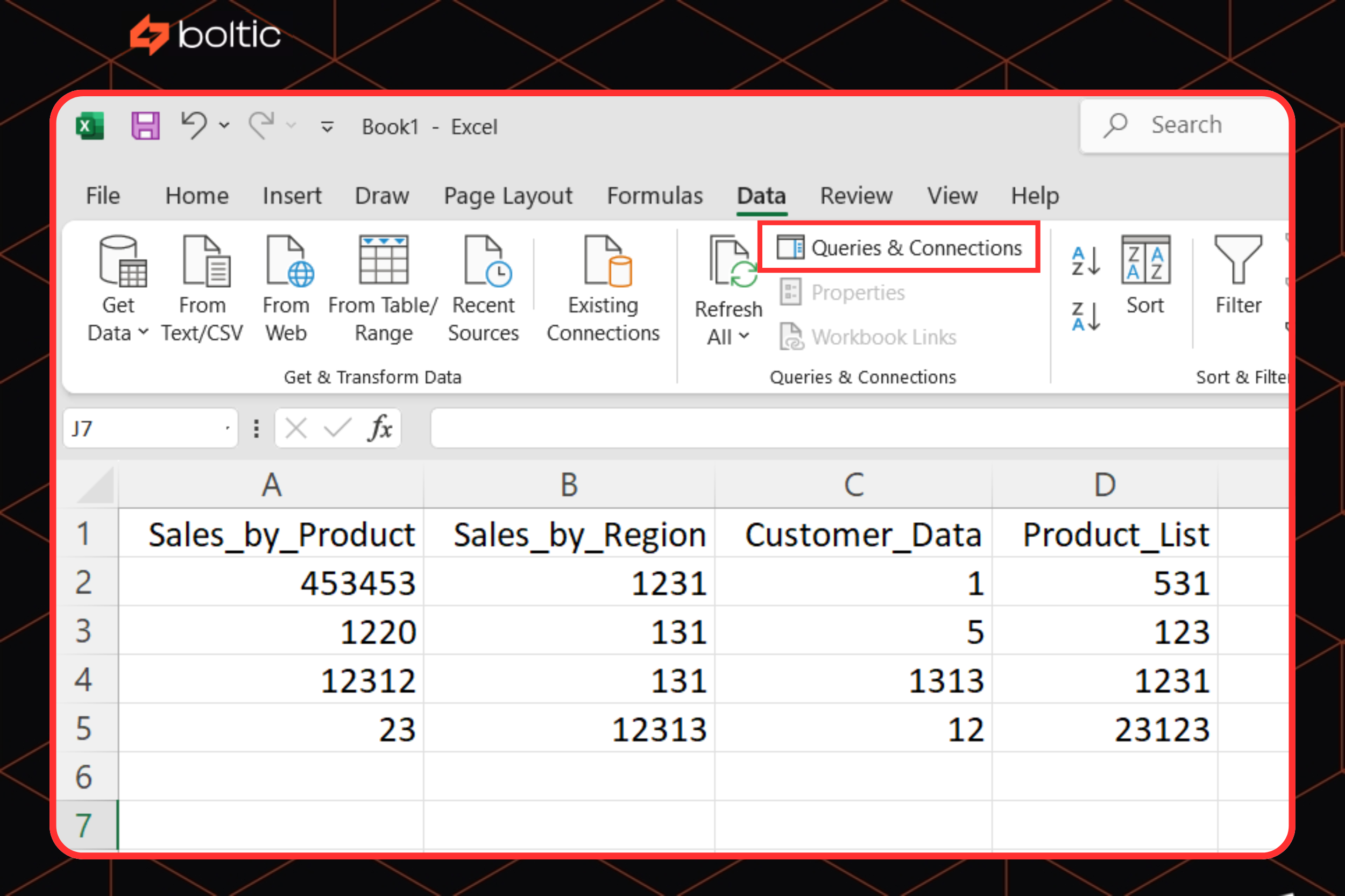 Click Data → Get Data (Power Query)
