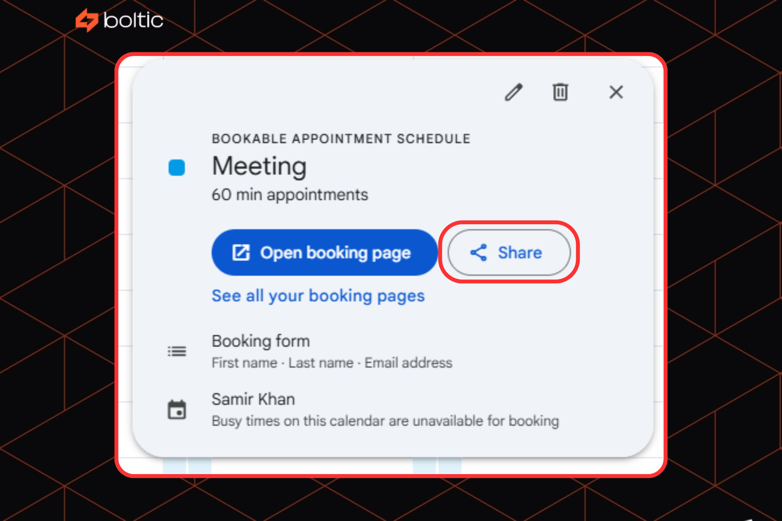 Share your booking page