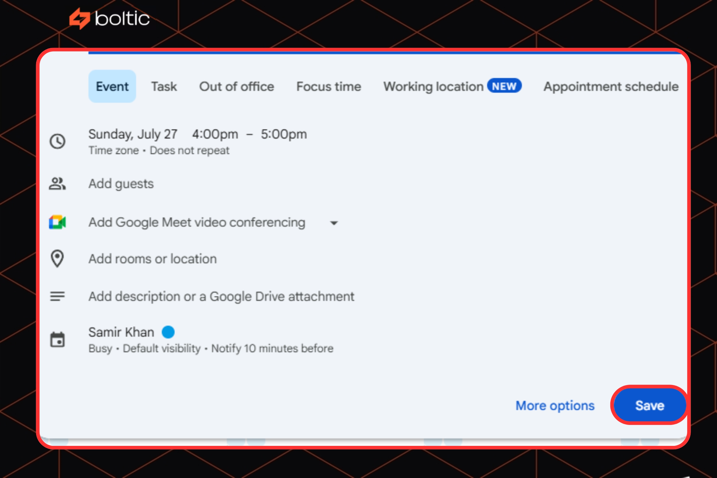 Share the booking link with the parties 