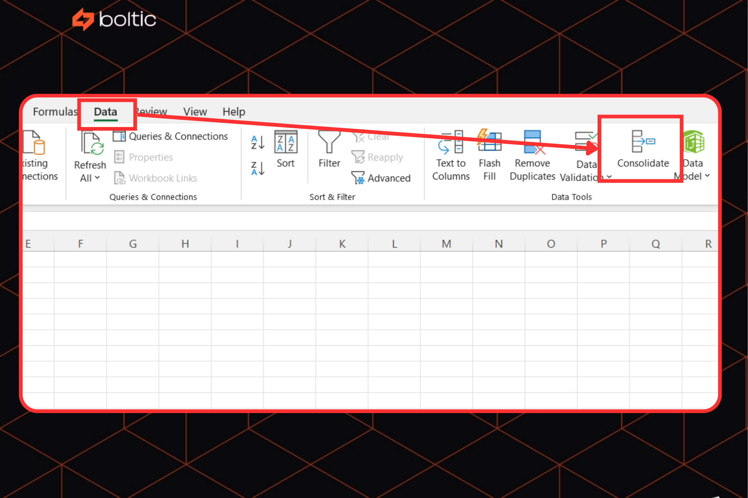 Head to Data → Consolidate