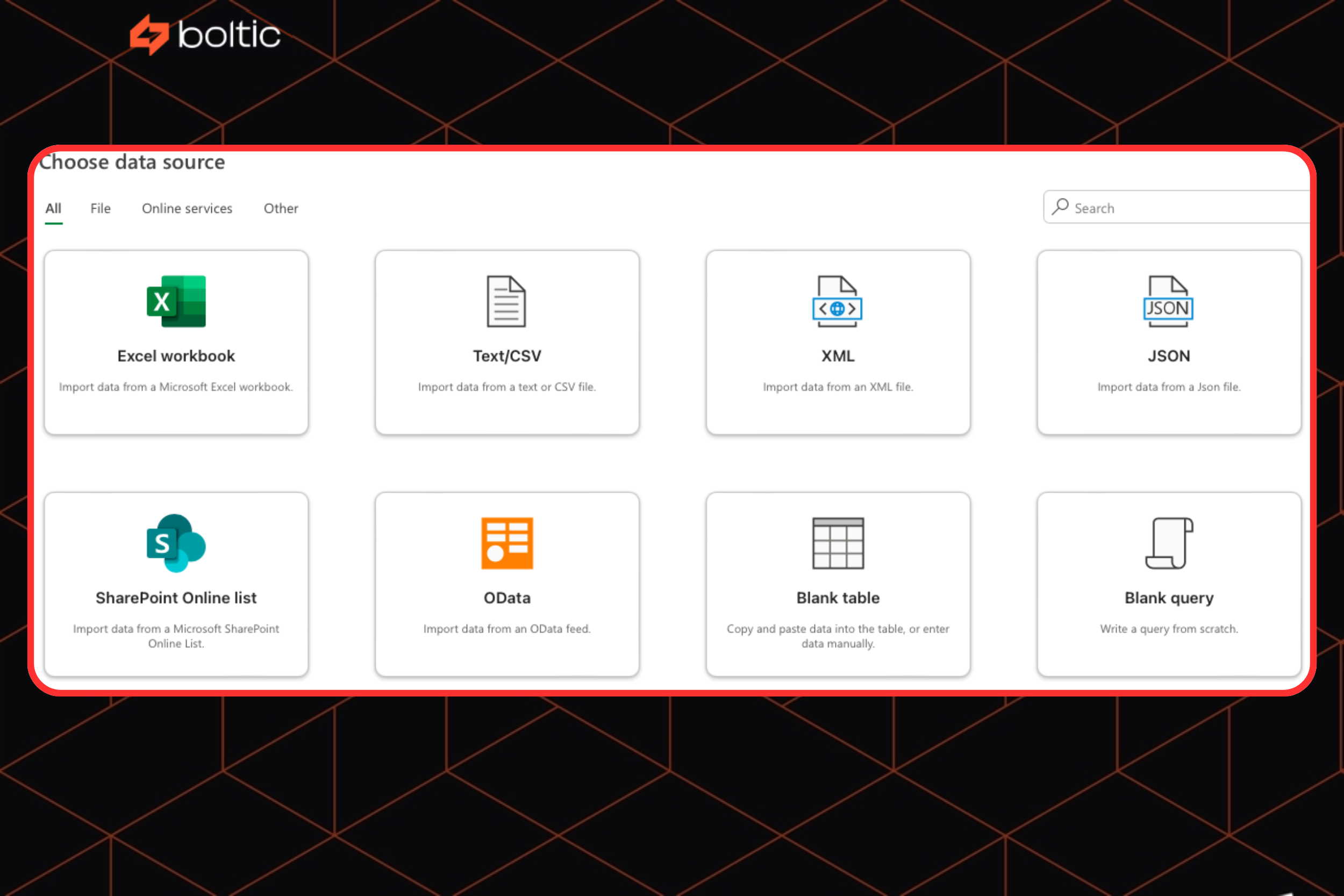 choose a data source