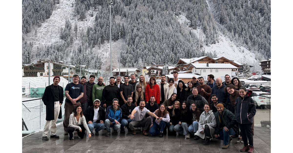 Anchor employees at the company’s first team offsite, in Mayrhofen, Austria.