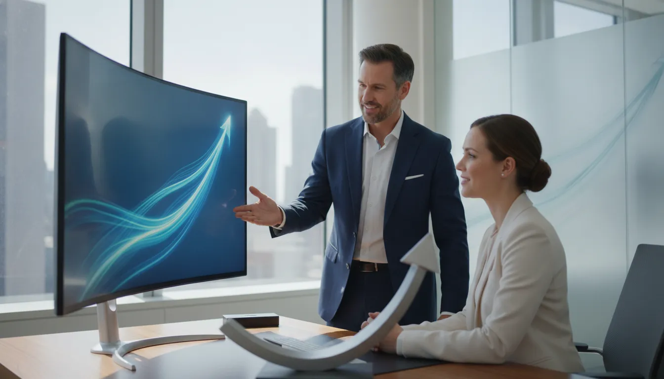 Accountants reviewing reconciled payment cash flow at a modern firm