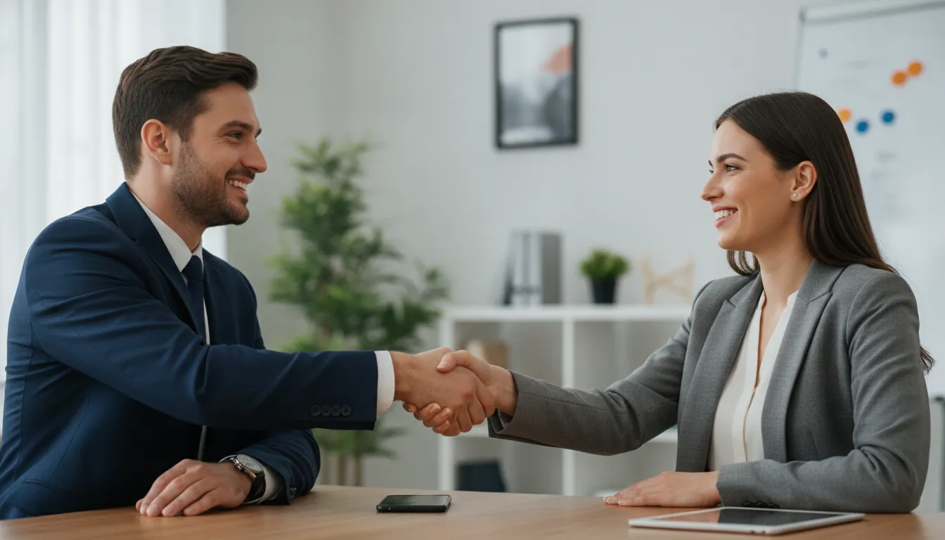 Accountant and client agreeing on simple payment terms to get paid faster accounting firm collections