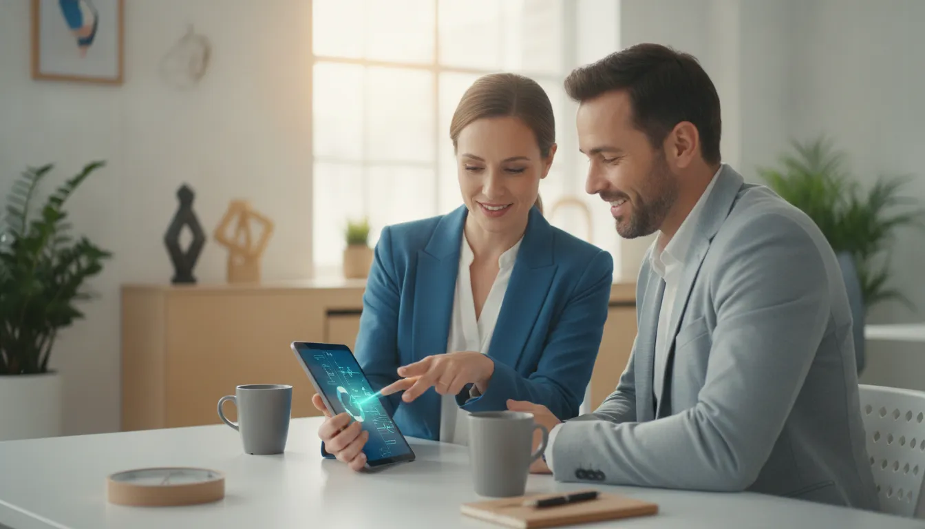 accountant and client agreeing to automatic billing terms for collecting past due invoices