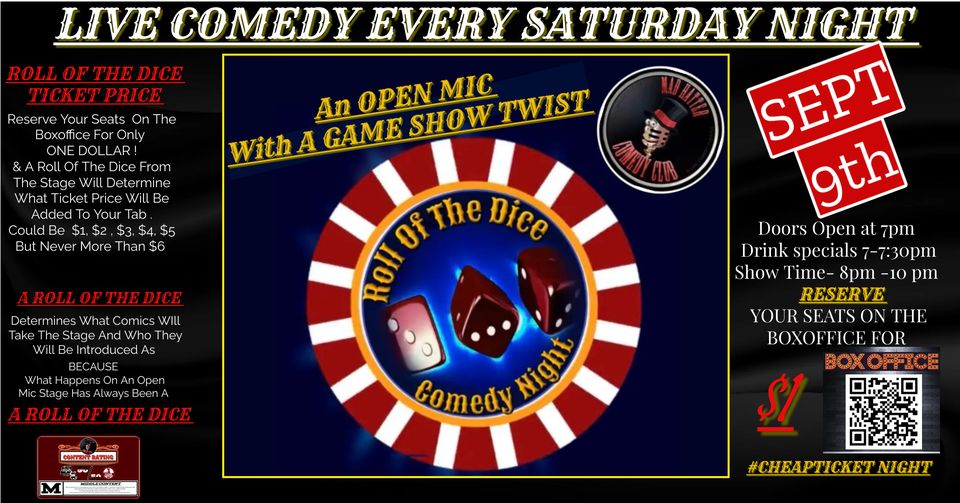 Roll of the Dice Comedy Night - Sept 9