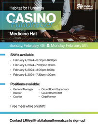Habitat for Humanity Southern Alberta Casino Fundraiser
