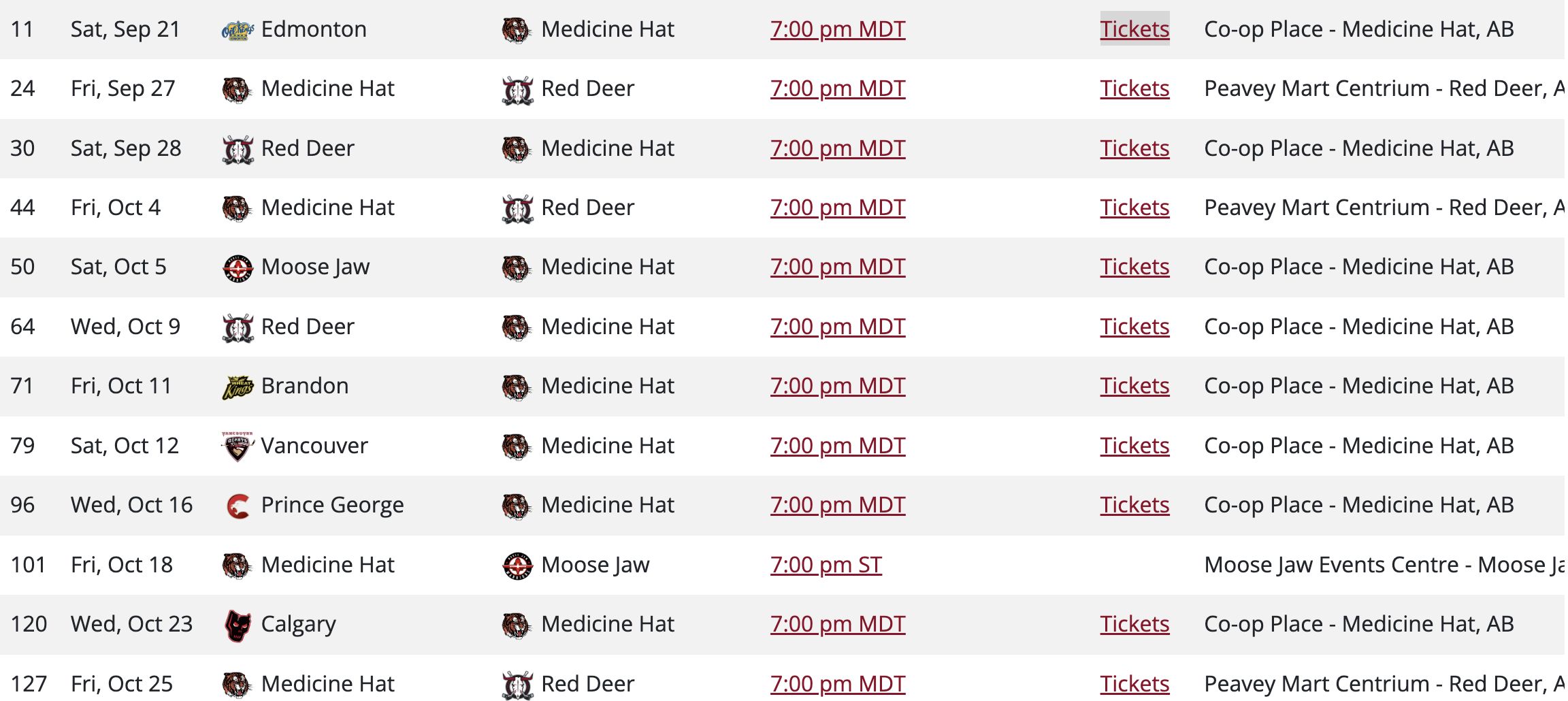 Medicine Hat Tigers Home Opener - Sept. 21, 2024