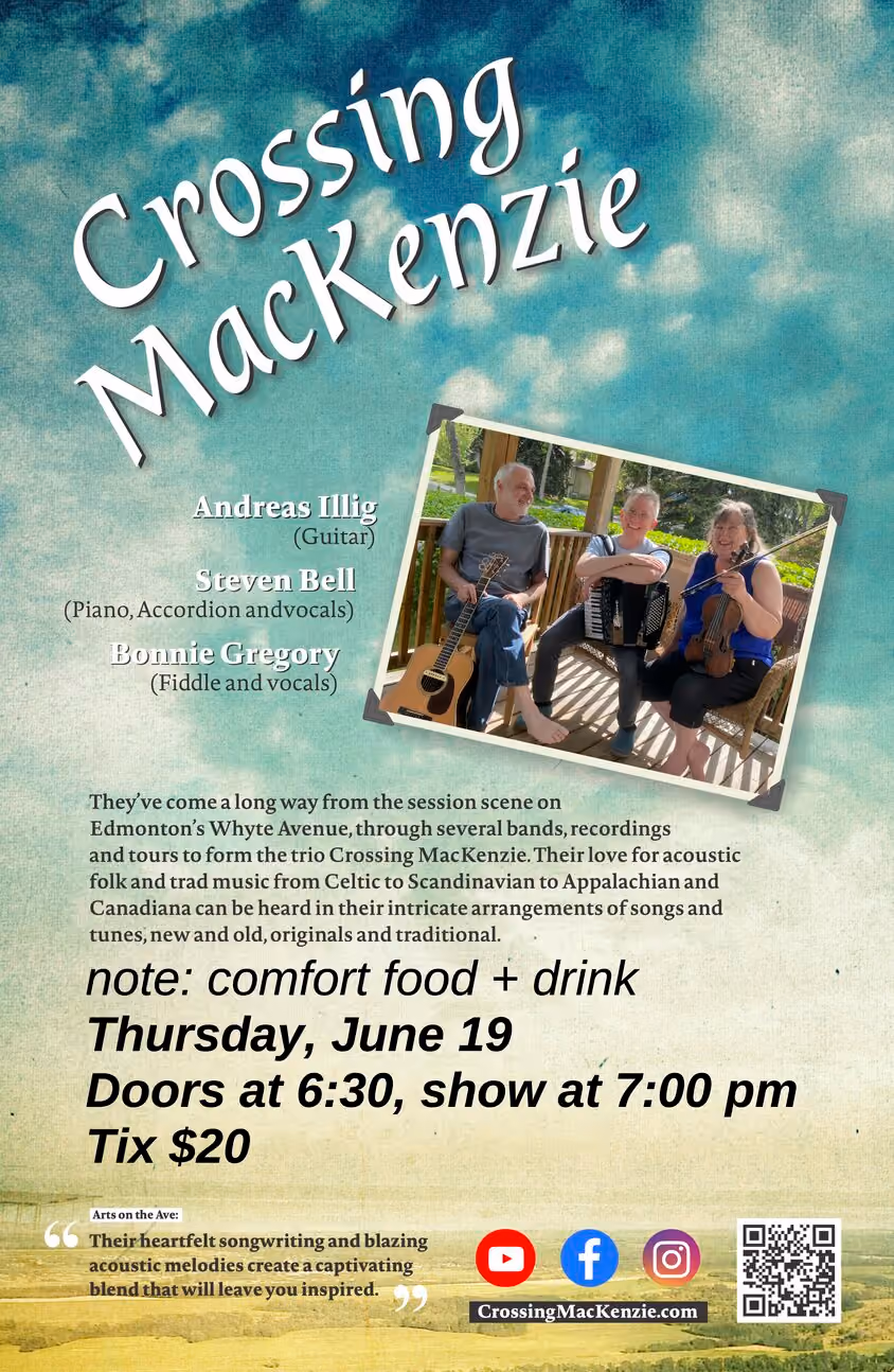 Crossing MacKenzie Live at note: comfort food & drink