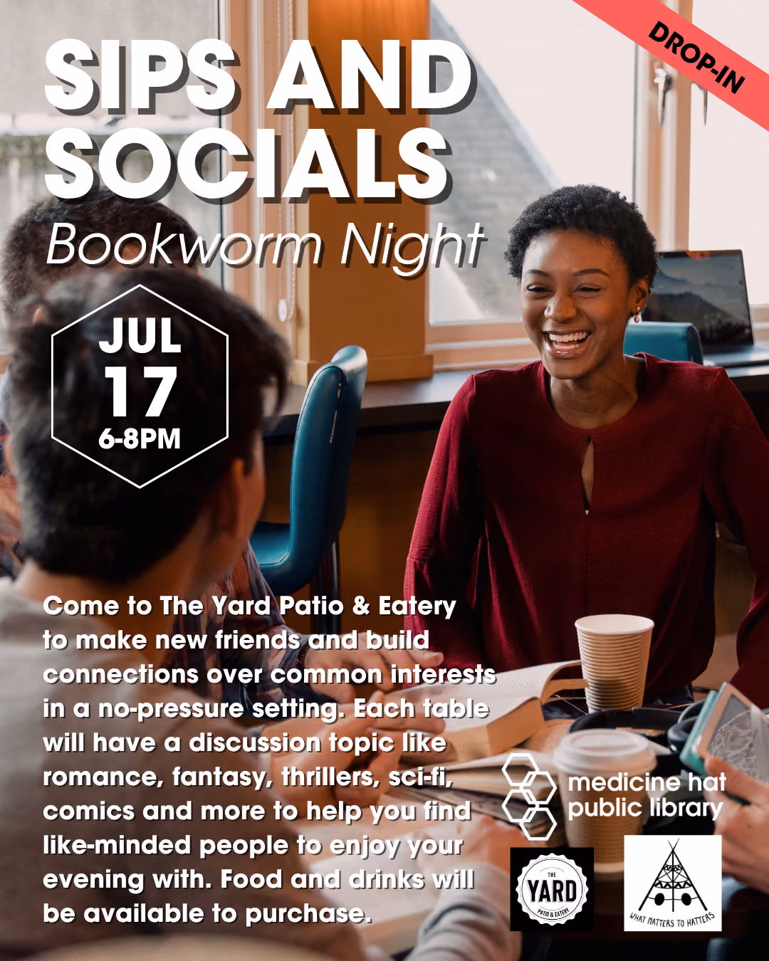 Sips and Socials Bookworm Night