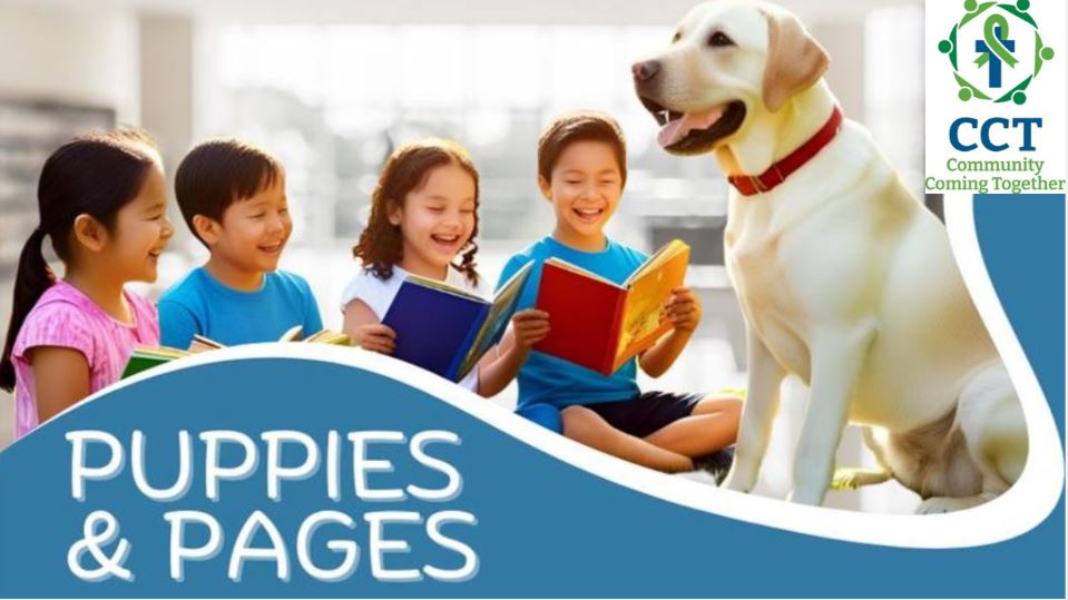 Community Coming Together: Puppies & Pages I Aug. 22