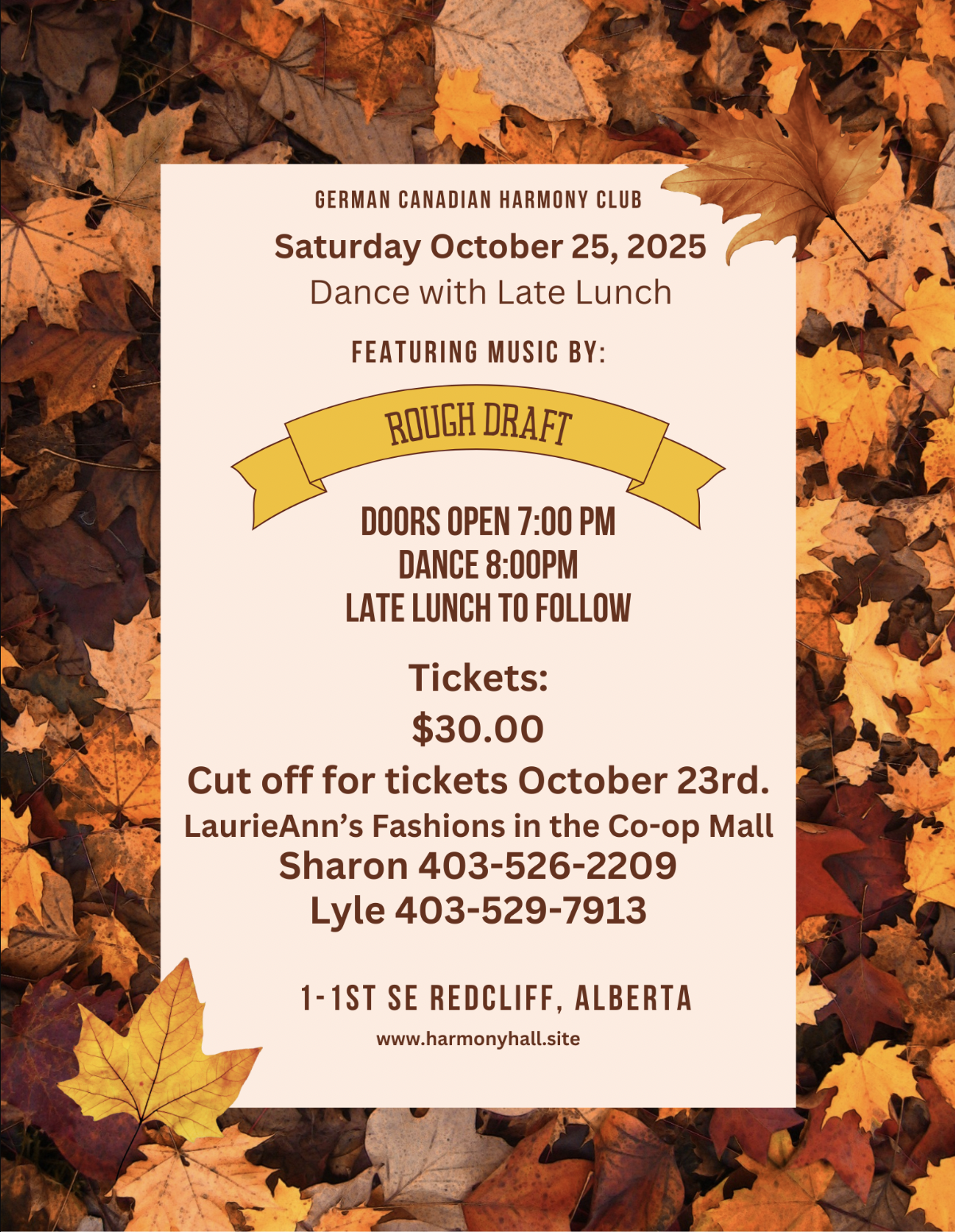 Fall Dance & Late Lunch featuring ROUGH TRADE