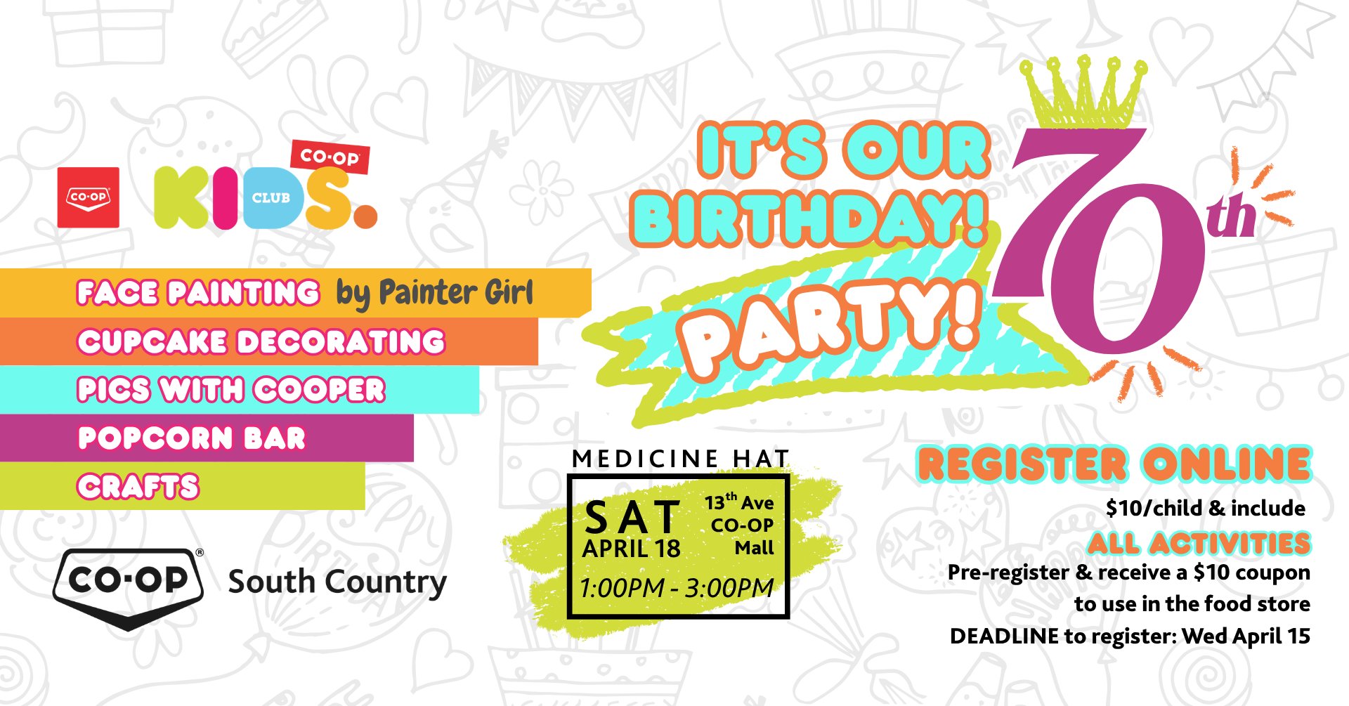 Co-op Kid's Club Med Hat: 70th Birthday Party