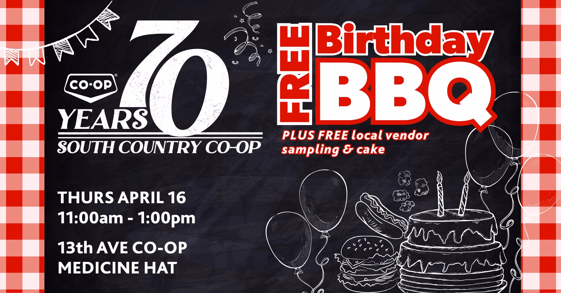 Co-op's 70th Birthday FREE BBQ Party