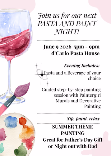 Pasta and Paint Night at d'Carlo Pasta House