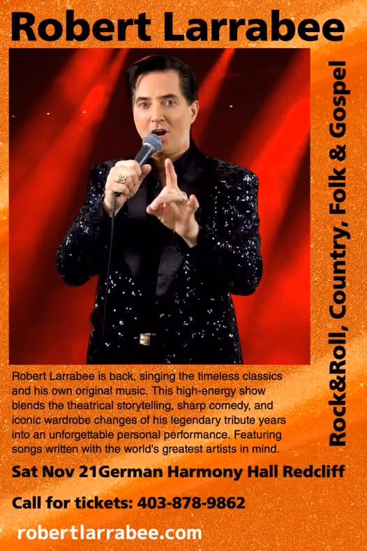 Robert Larrabee Live | Redcliff German HArmony Hall | November 21st 