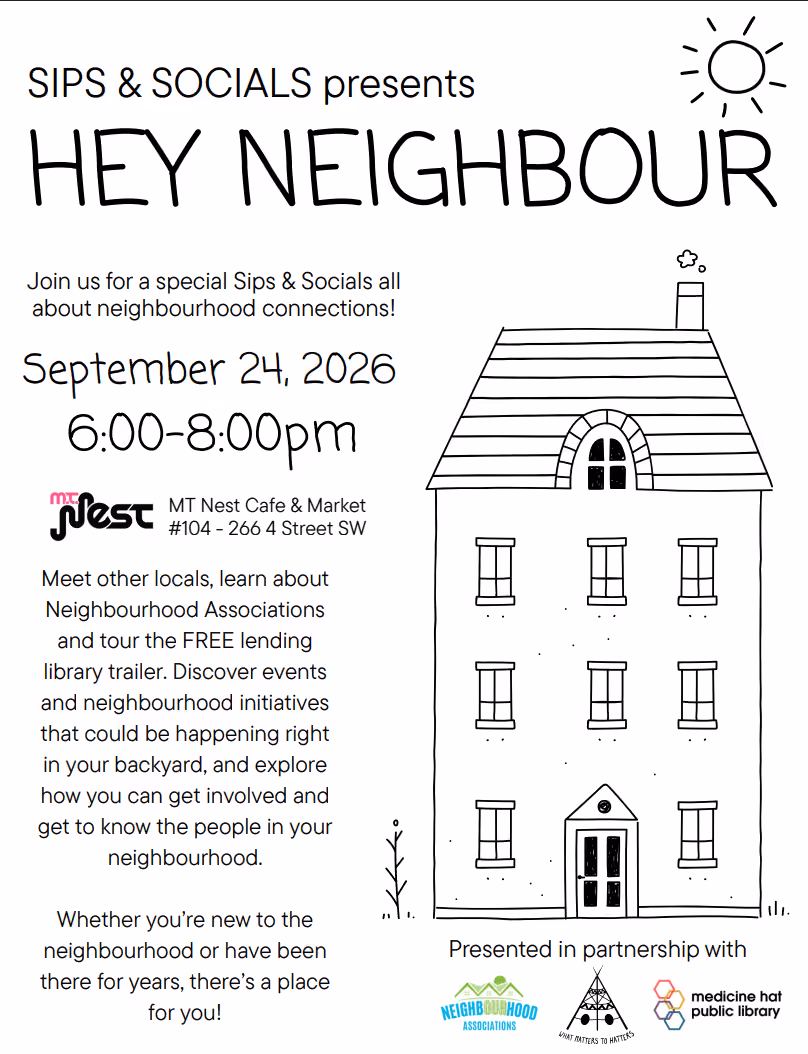 Sips and Socials "Hey Neighbour" Night