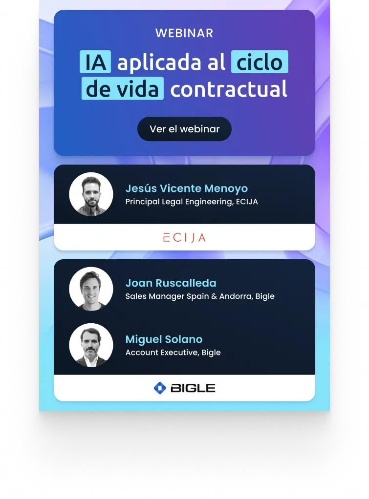 Portada de ponentes de webinar de Bigle.