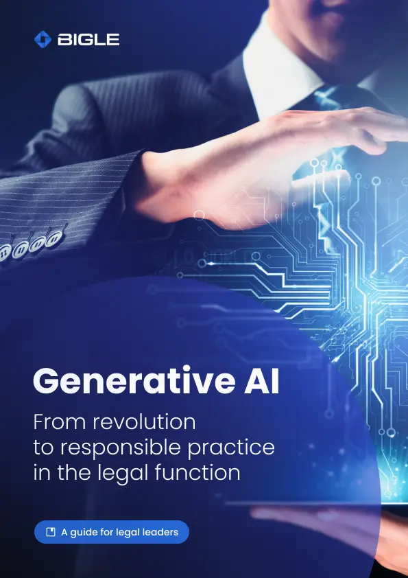 Cover of Bigle’s ebook “Generative AI: From Revolution to Responsible Practice in the Legal Function.”