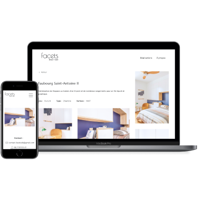 Mockup showing website on mobile & laptop