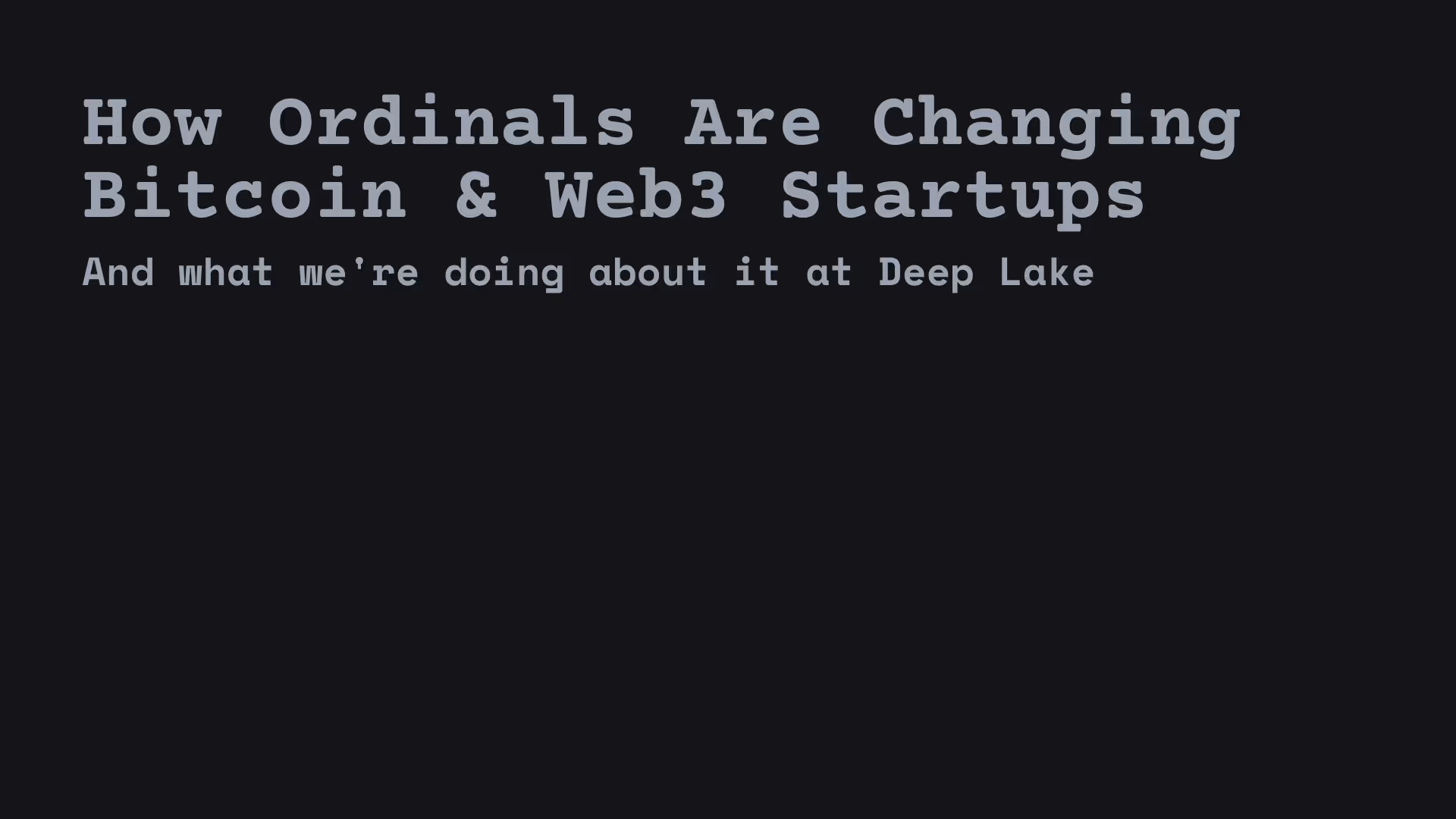 How Ordinals Are Changing Bitcoin & Web3 Startups