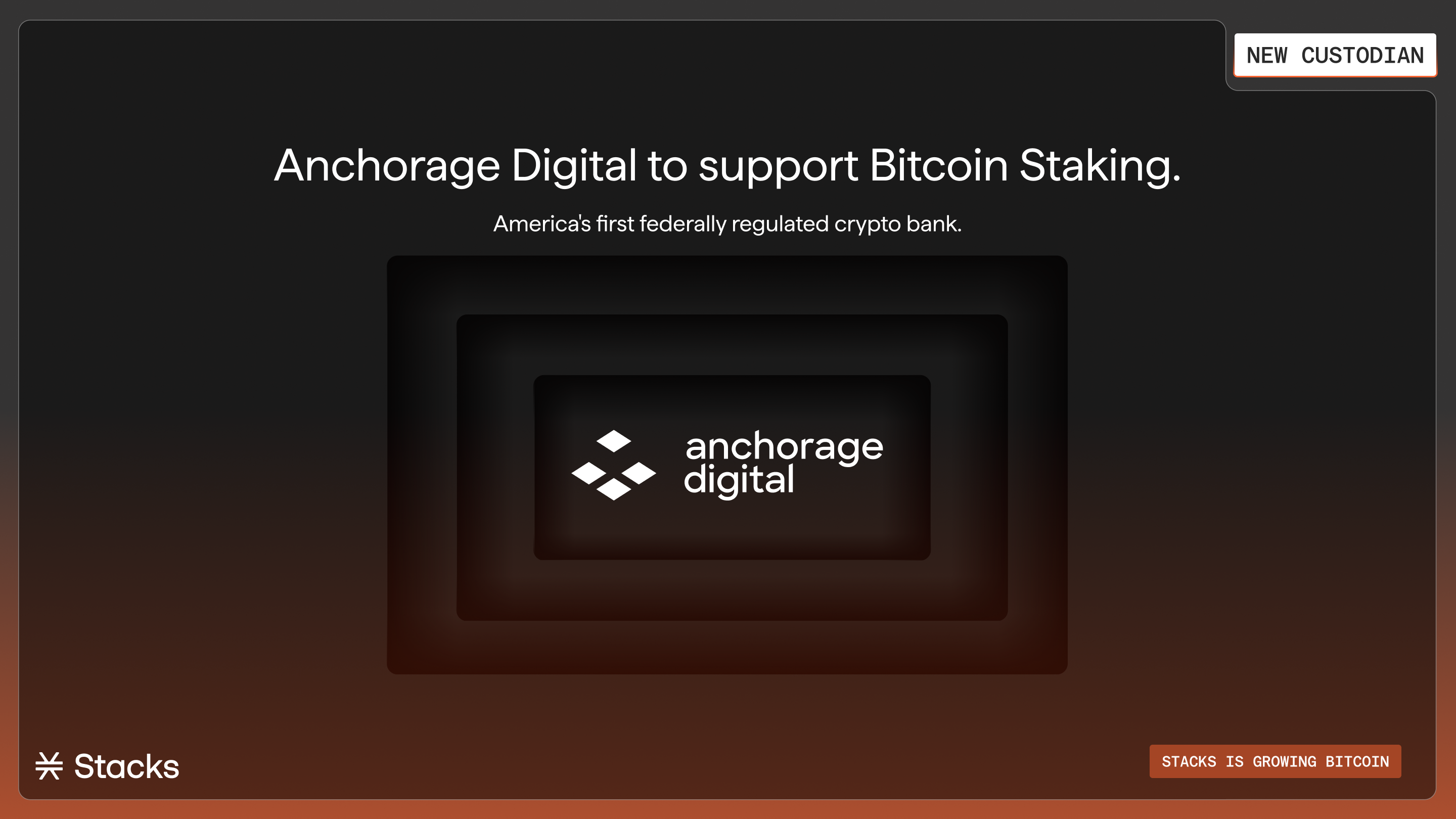 Anchorage Digital Brings Institutional Custody to Bitcoin Staking on Stacks