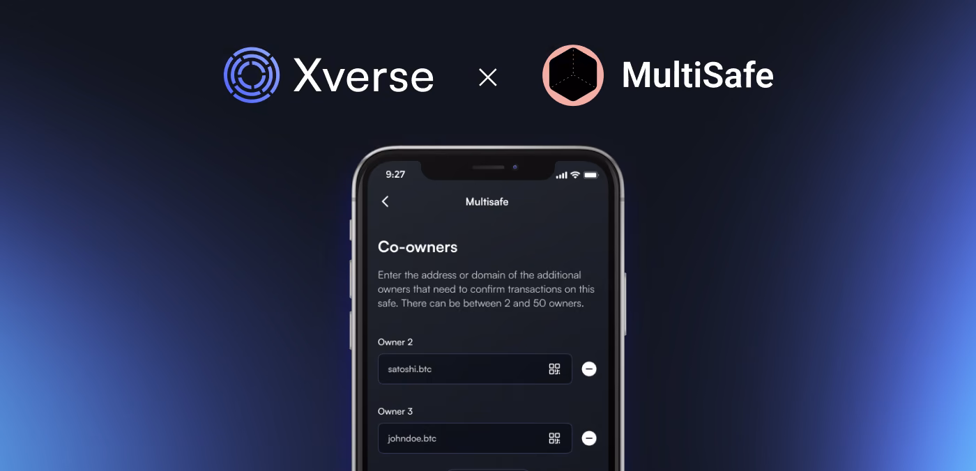 Create MultiSig Accounts with Xverse Wallet