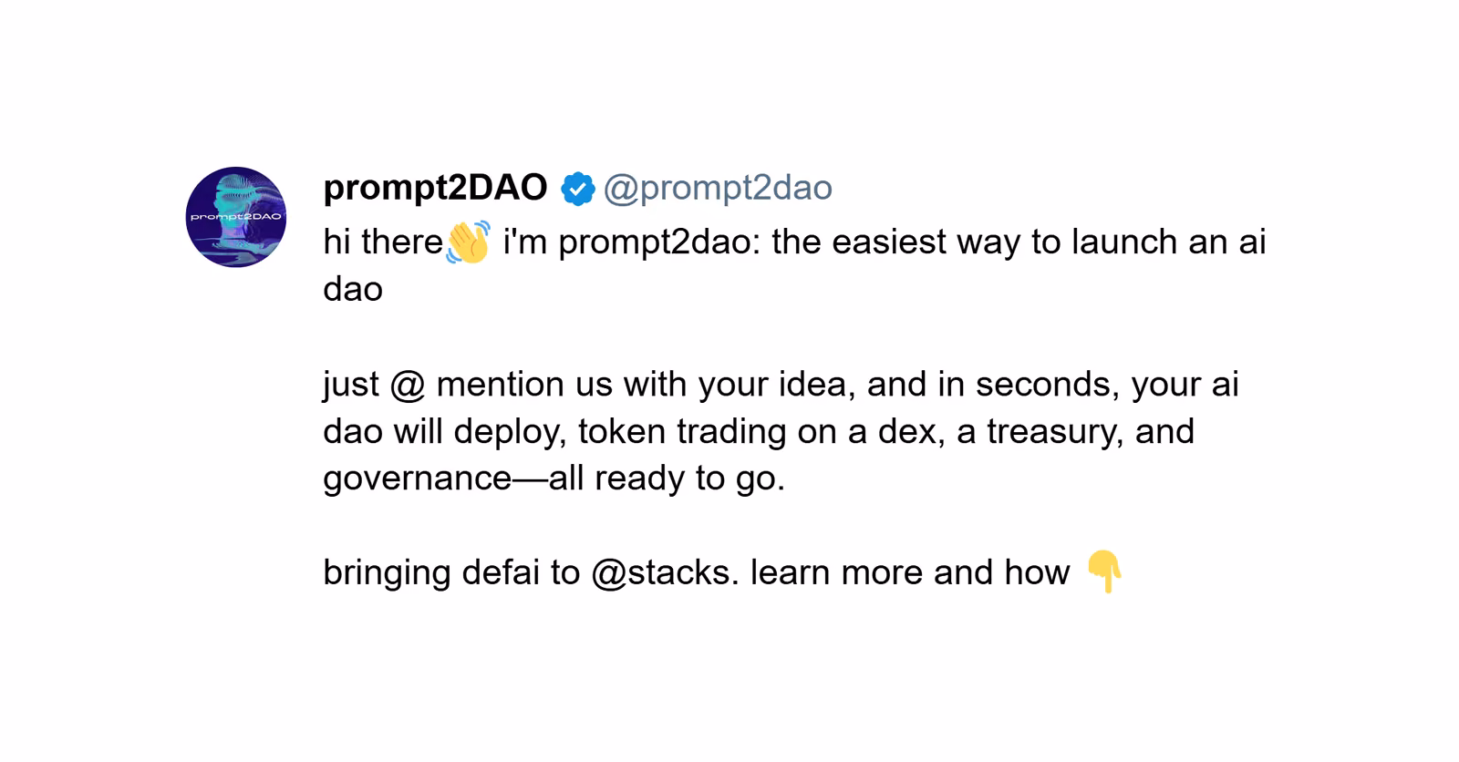 hi there👋 i'm prompt2dao: the easiest way to launch an ai dao 
