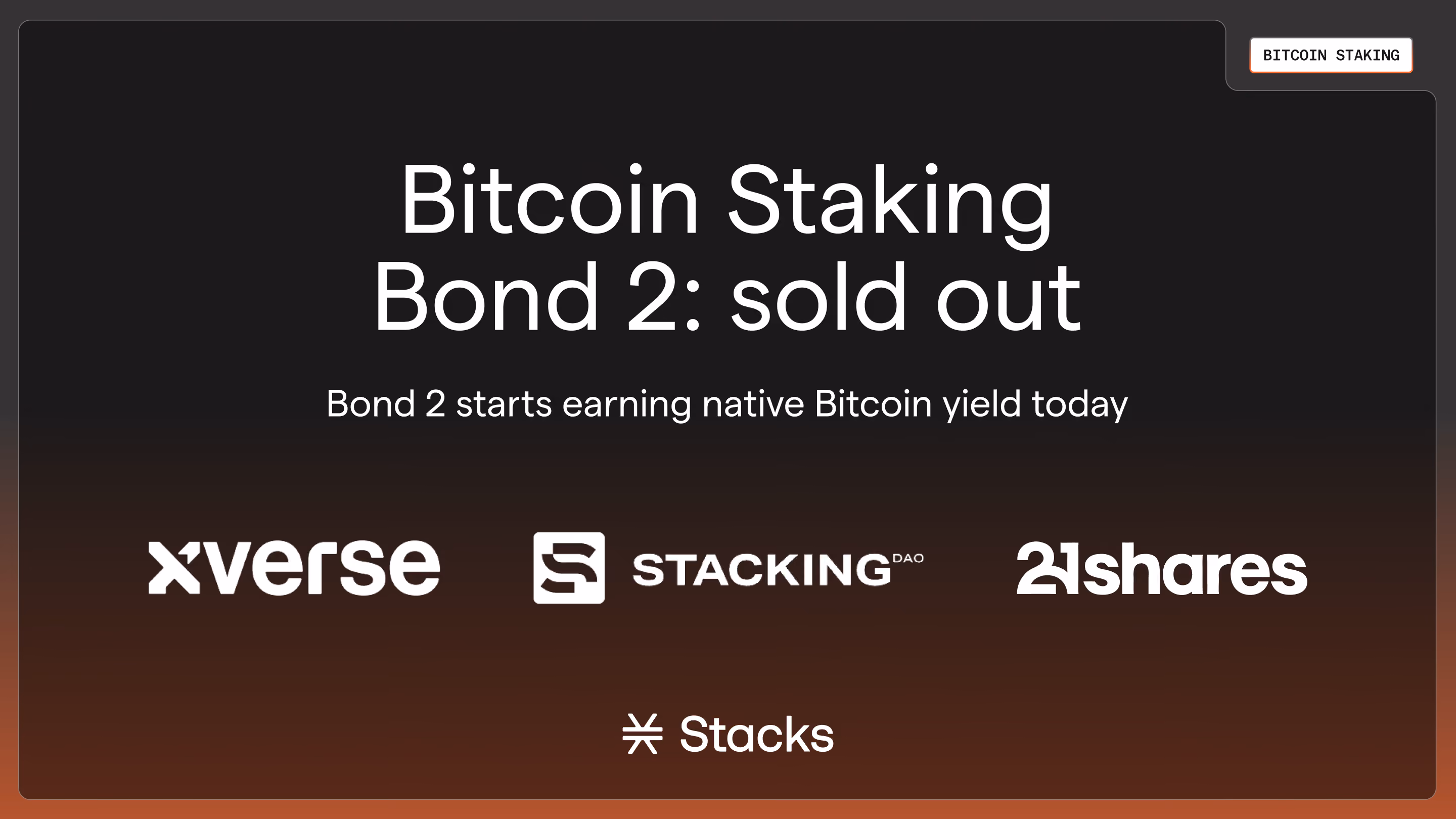 Bitcoin Staking Bond 2 Filled by Bitcoin DeFi