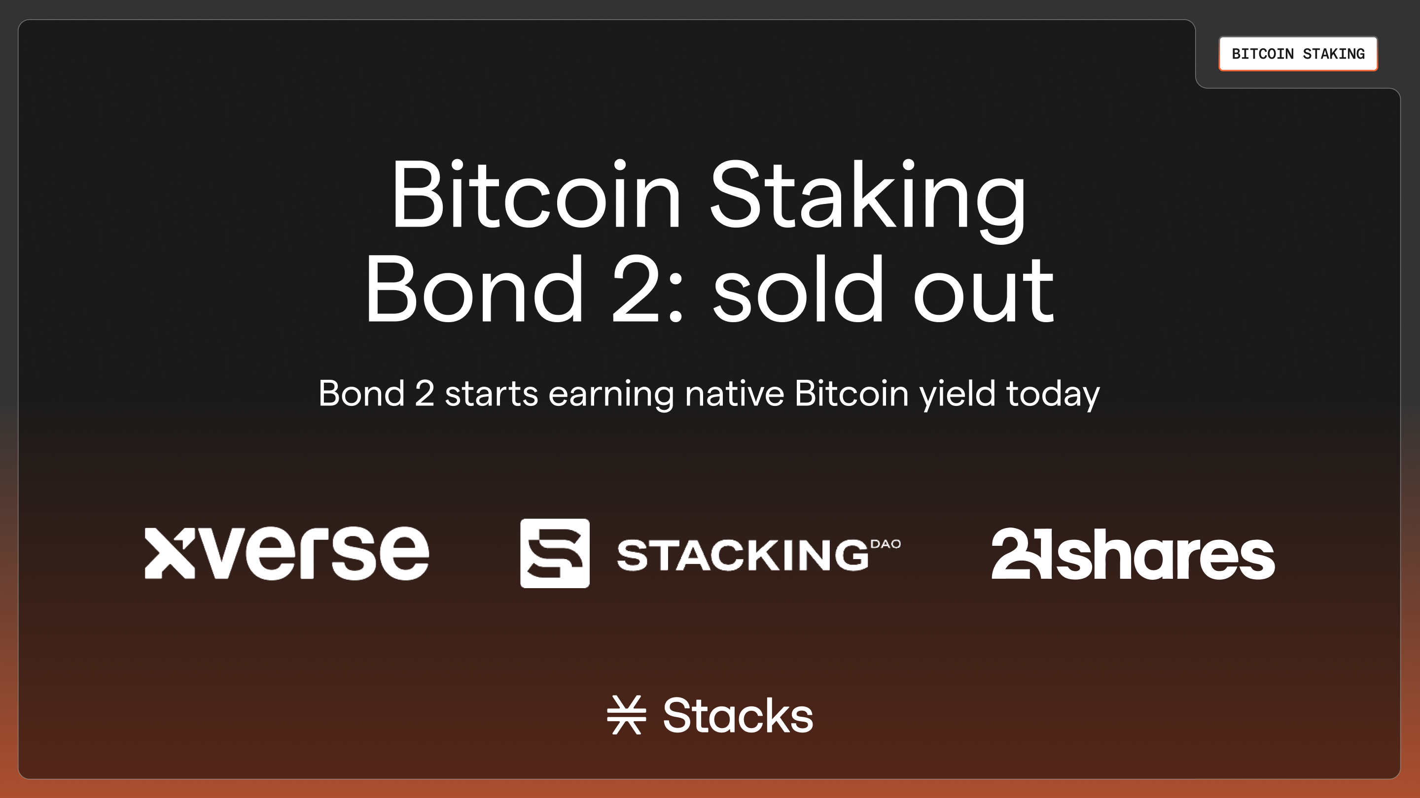 Bitcoin Staking Bond 2 Filled by Bitcoin DeFi