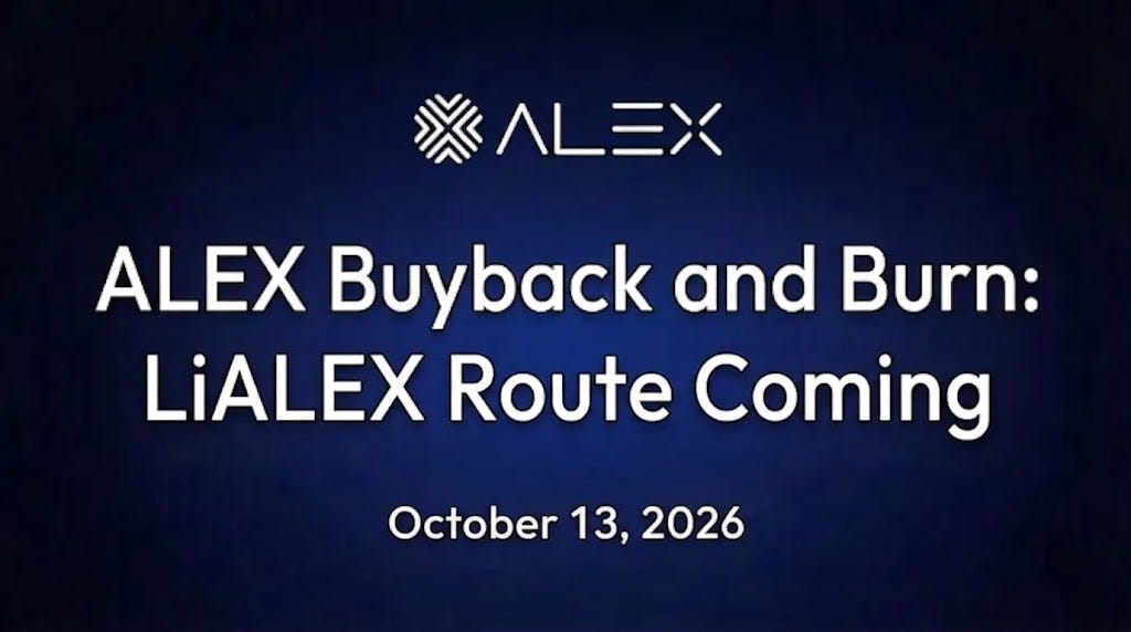 ALEX Buyback and Burn: LiALEX Route Is Coming
