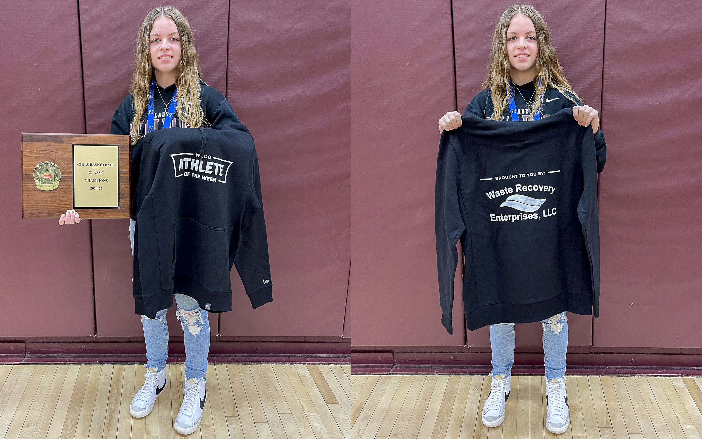 action shot of girl spiking volleyball