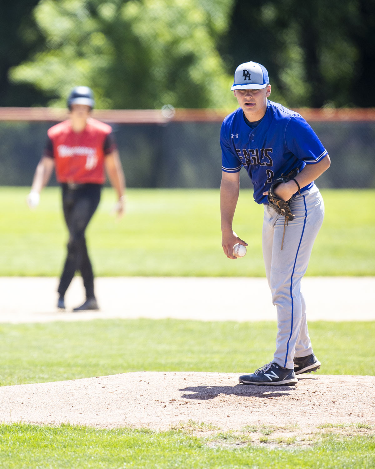 action shot of girl spiking volleyball