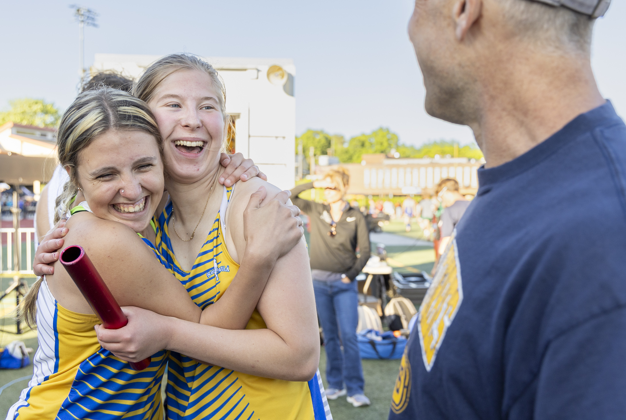 action shot of girl spiking volleyball