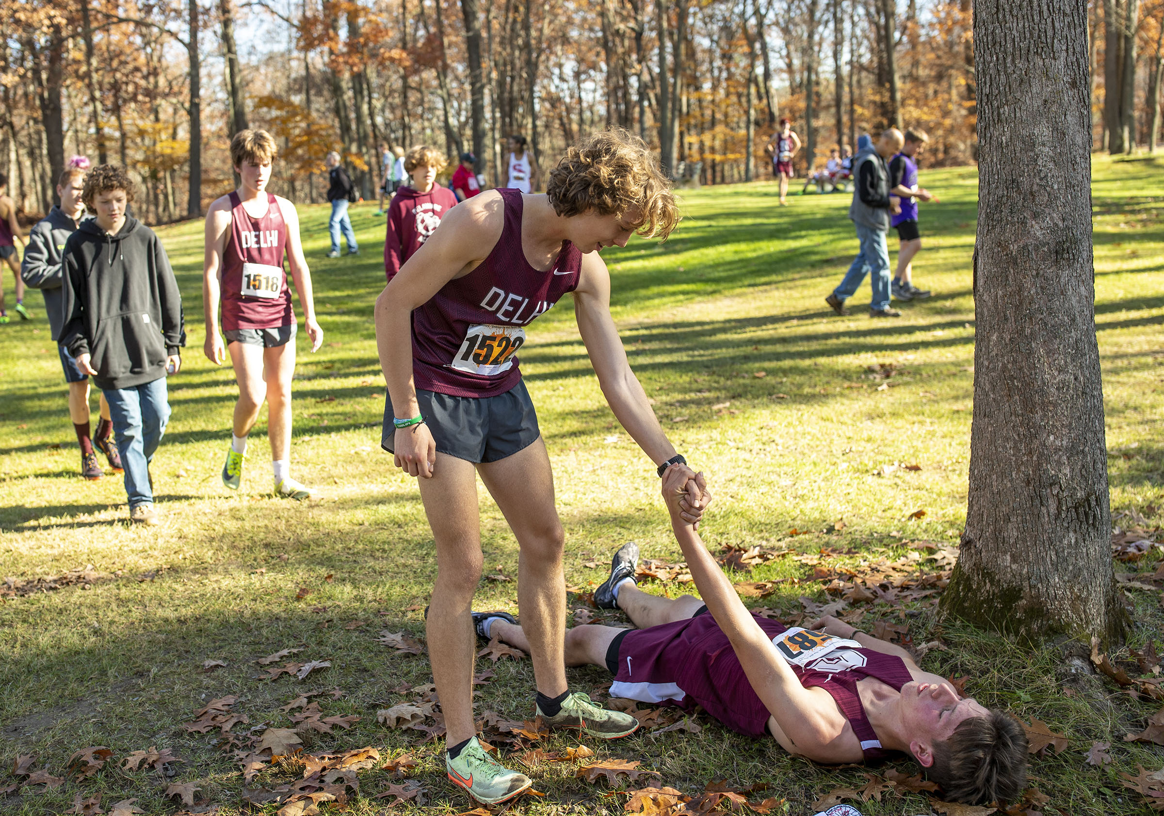 action shot of girl spiking volleyball