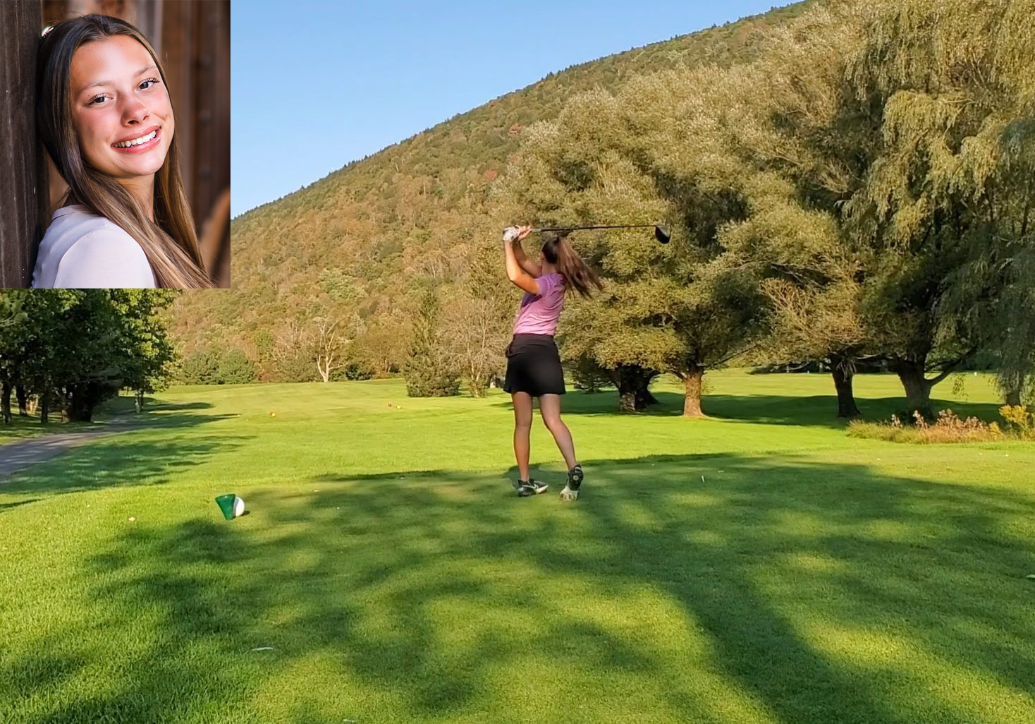 action shot of girl spiking volleyball