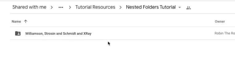 A view of the File Structure of Google Drive with the automatically created Folder