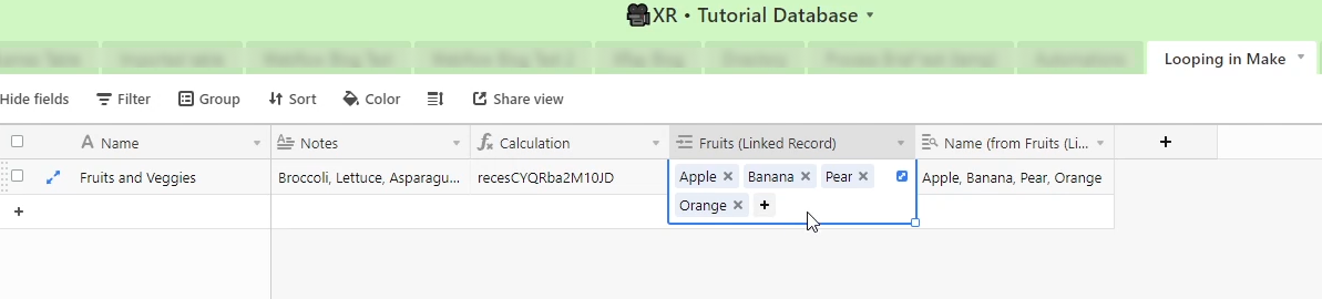 A linked record field in Airtable field can serve as an array