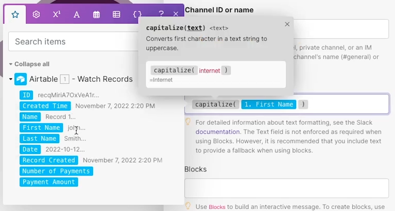 Capitalize function with convert the first character in a String to uppercase