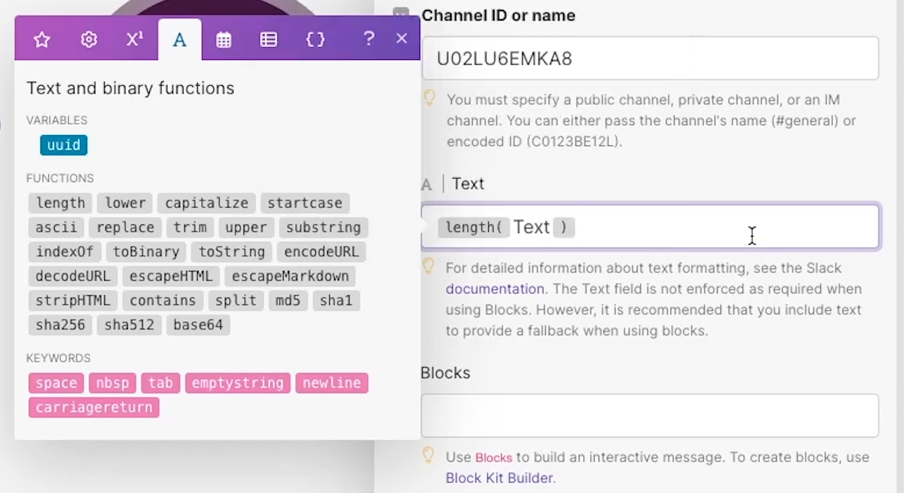 Use the Length function to calculate the number of characters in a string