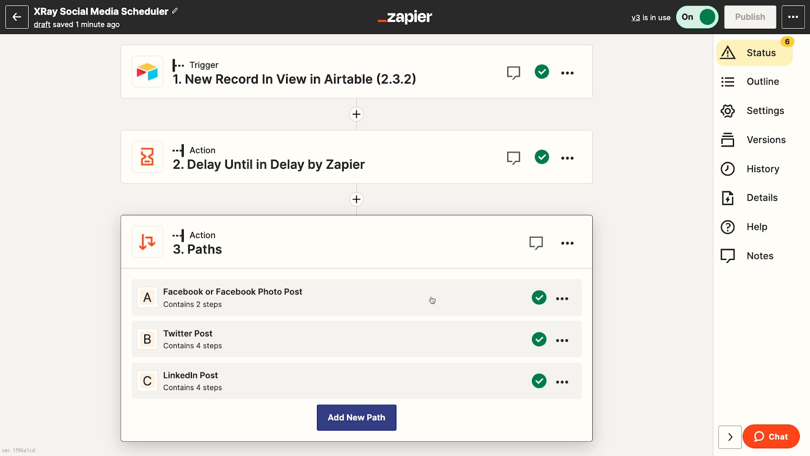 Zapier's simple layout makes it difficult to view branching paths in automations