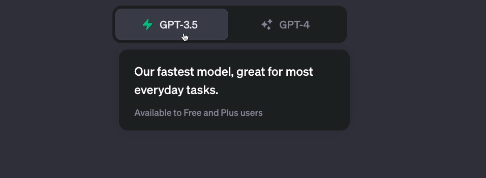 ChatGPT's free model, GPT-3.5