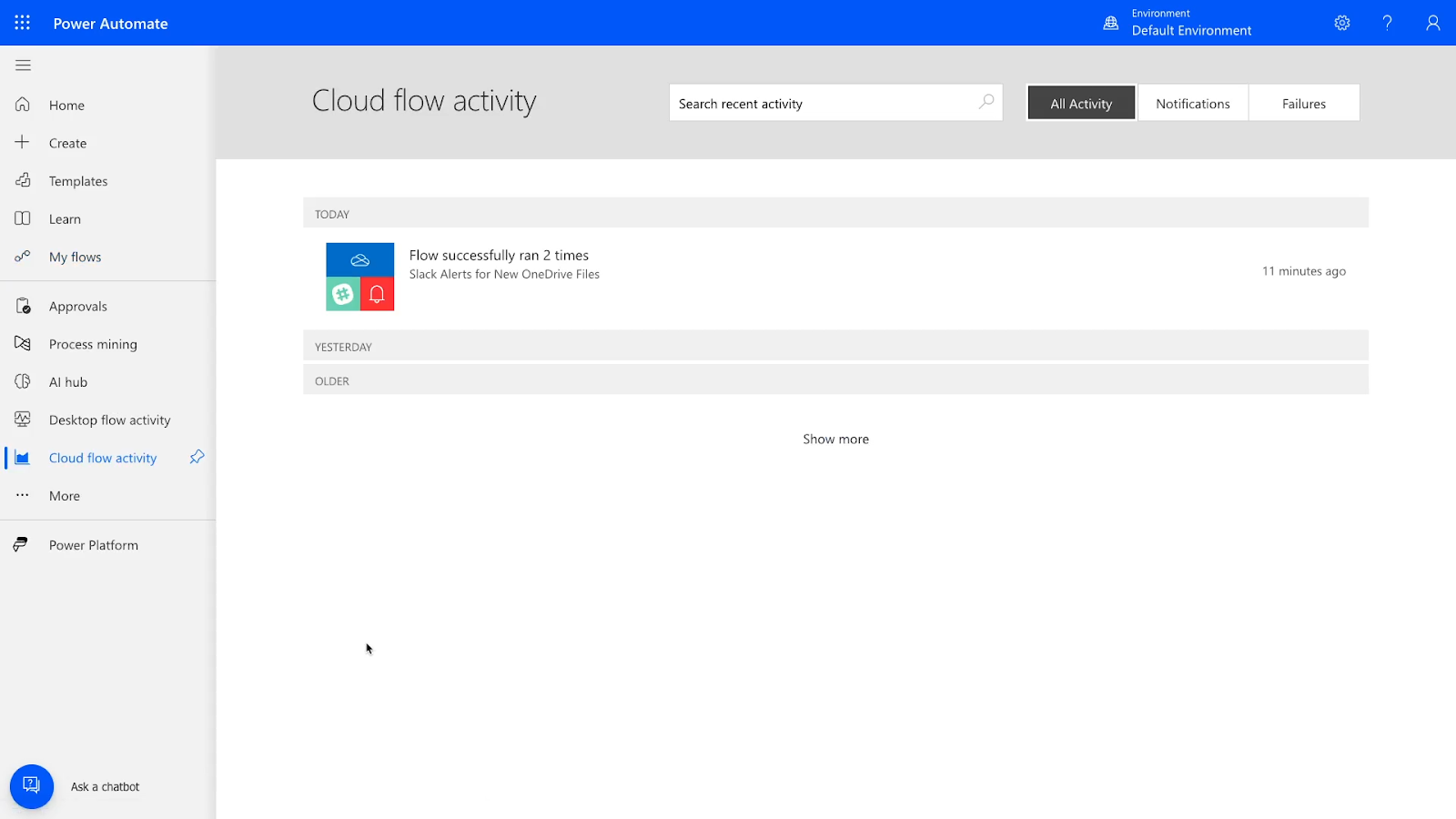 View your cloud flow activity in Power Automate