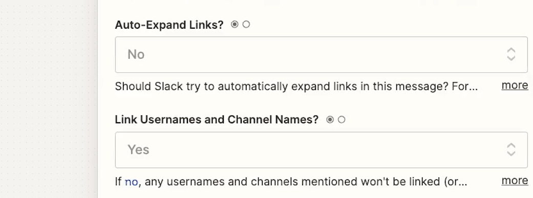 The "Auto-expand links" Slack setting in Zapier