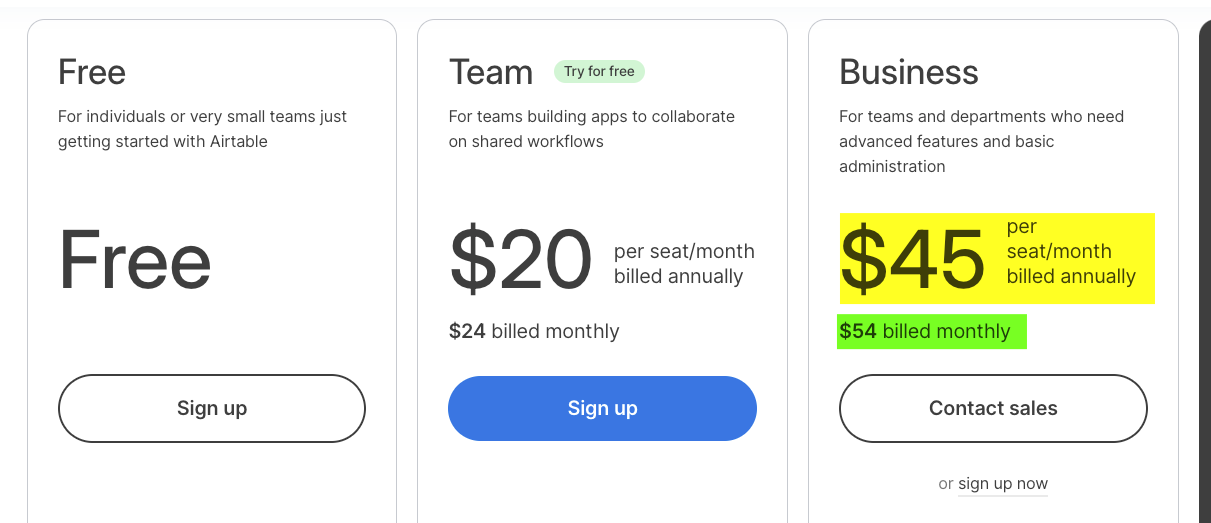 Annual vs. monthly pricing