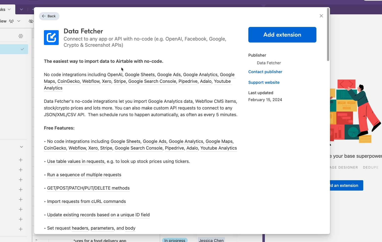 The Data Fetcher extension for Airtable