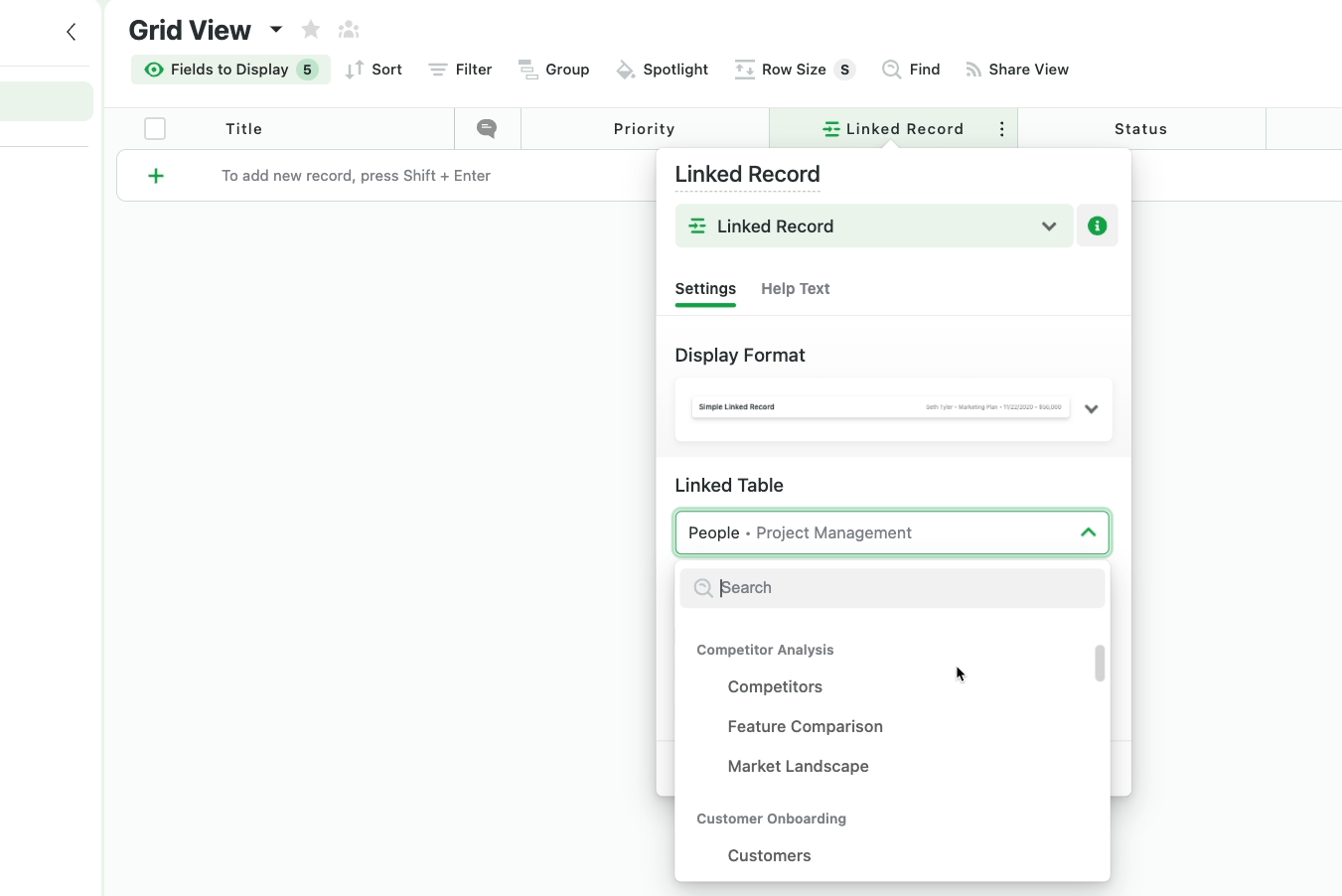 Linked records in SmartSuite