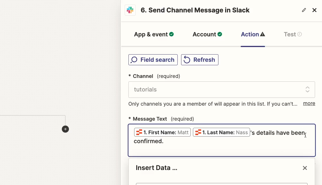 Adding an automated Slack message to Path A