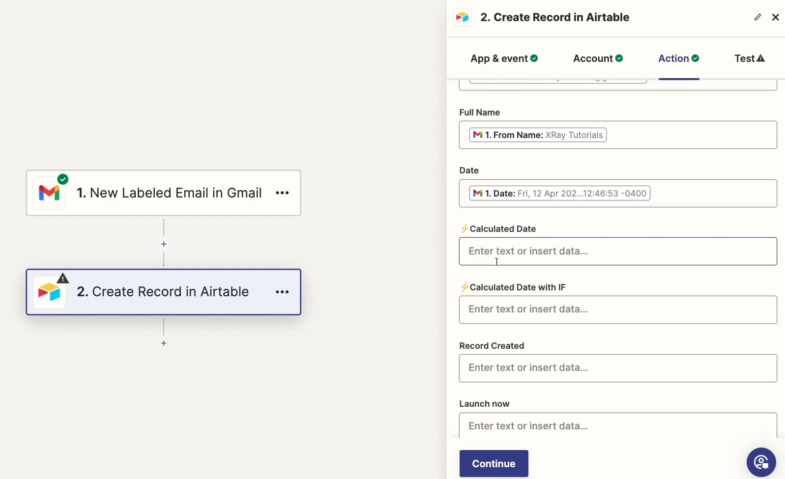 Mapping more data to Airtable fields