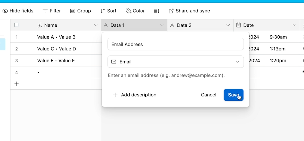 An updated placeholder field in XRay's Airtable template